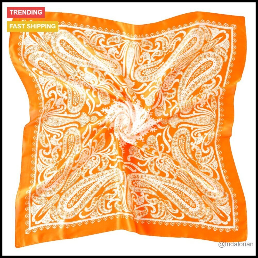 Satin Square Scarf Elegant Fashion Wrap Multi-Purpose Hair Bandana Accessory